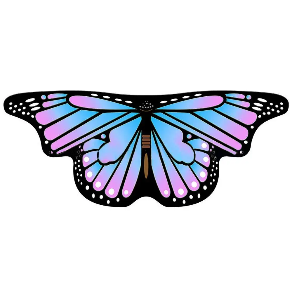 Kinder Schmetterlingsflügel Cape Mädchen Fee Schal Pixie Umhang Kostüm buntes Kleid Cos - Bild 19 von 21