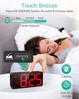 ORIA Digital Alarm Clock Battery Powered LED Alarm Clock Large Display Small Clock With Dual Alarm，DST, Snooze for Home Office 4