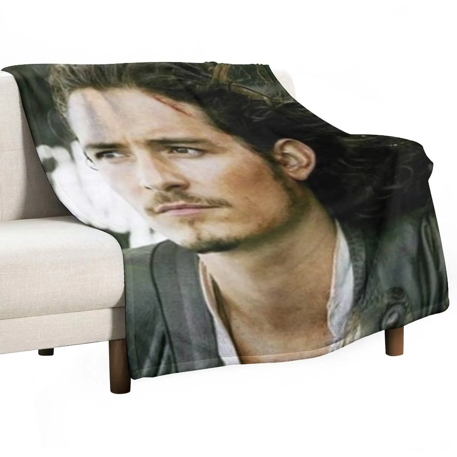 

Orlando Bloom Throw Blanket Plaid on the sofa Loose Blanket valentine gift ideas