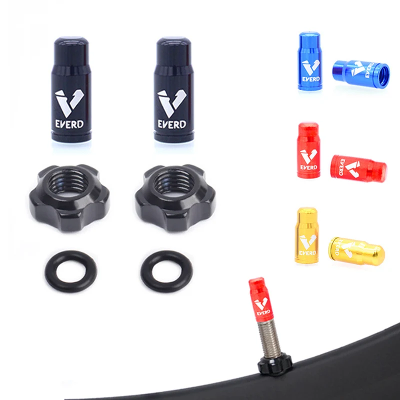 Bicycle tire valve cap 1~16sets tubeless Presta valve screw dustproof covers fixed washer for MTB road bicycle