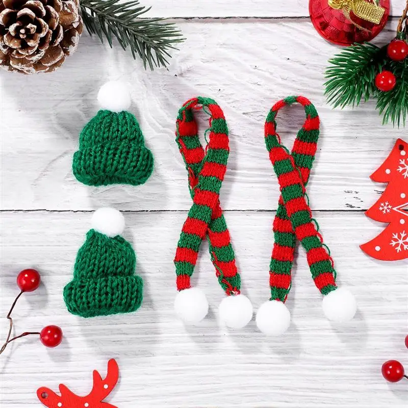20pcs Christmas Bottle Covers Mini Santa Costume Costume Red Top Santa Mini Christmas