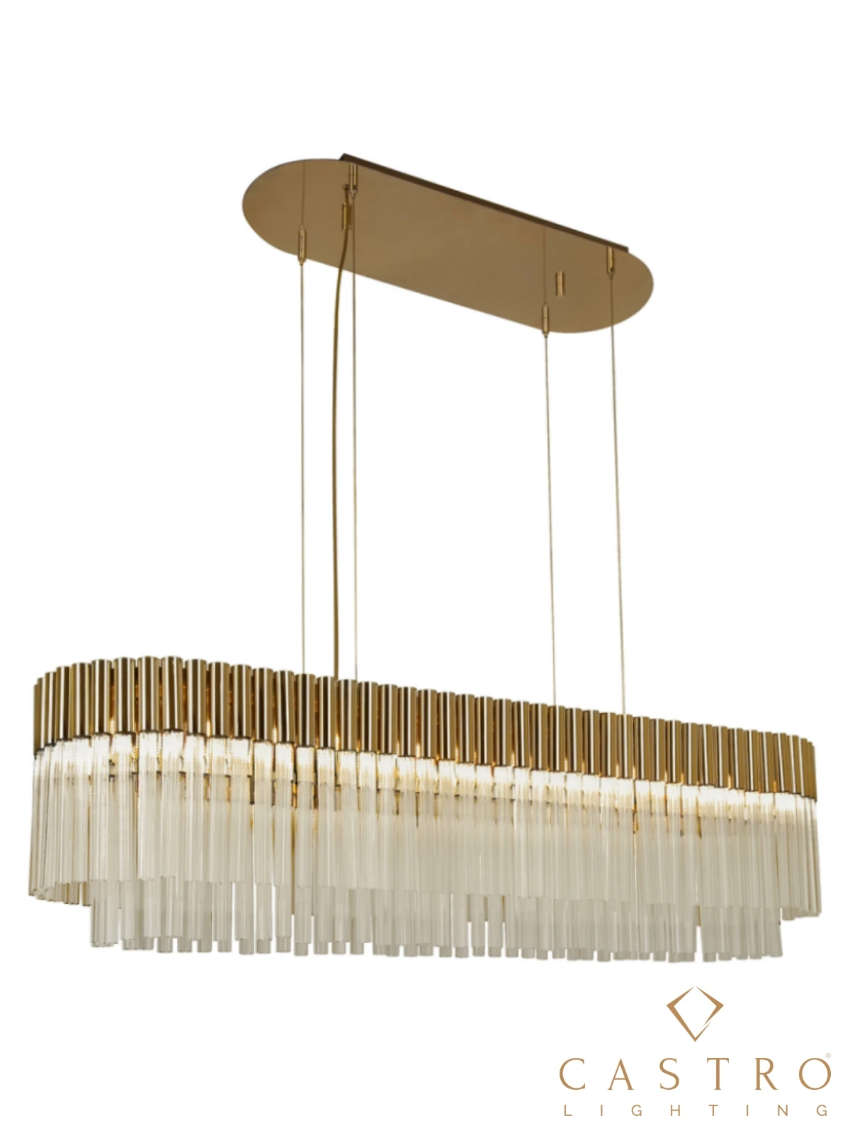 Castro Lighting Light Luxury Restaurant in Portugal rectangular chandelier designer's artistic modern villa