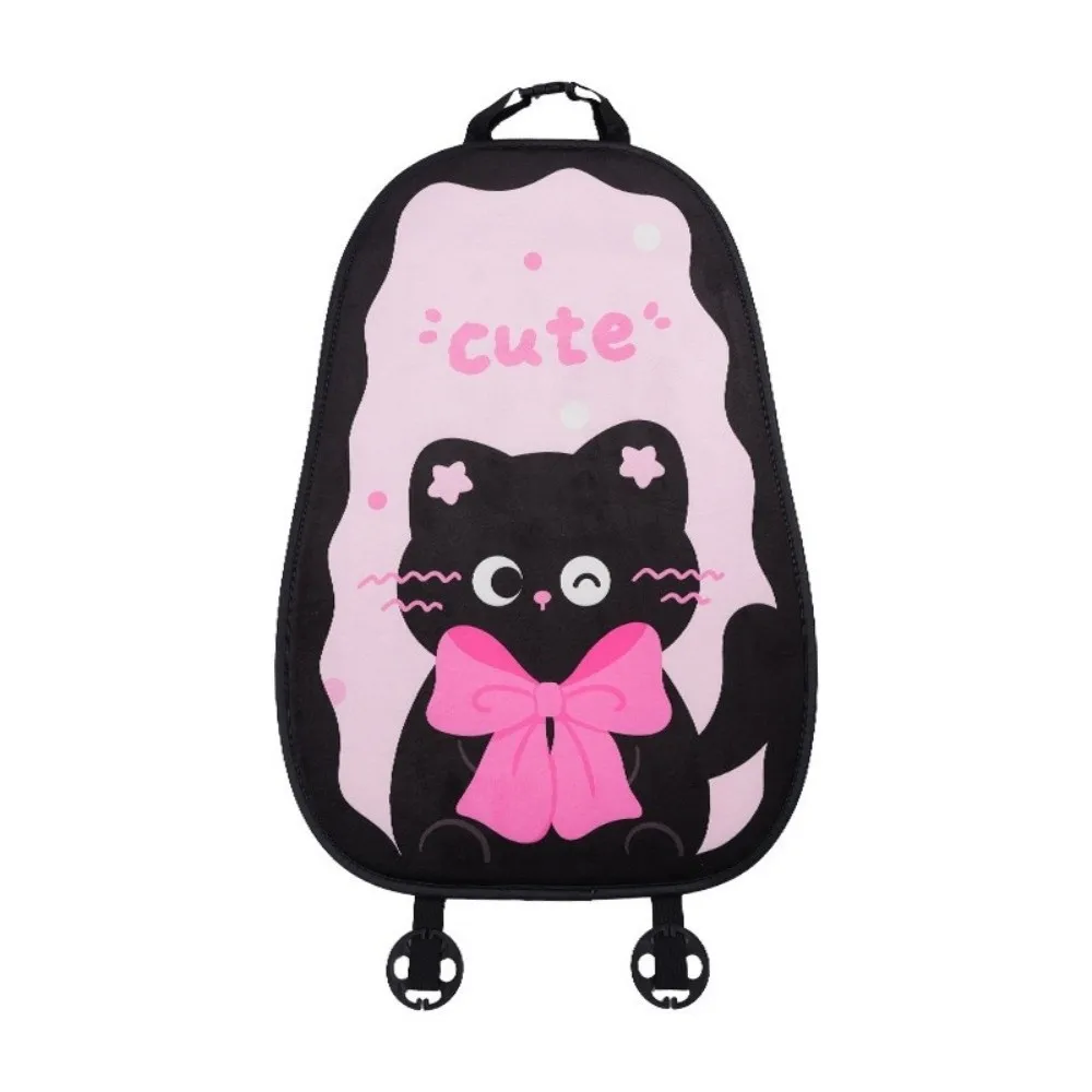 Adorable Cartoon Cat Plush Car Seat Cushion - Breathable, Non-Slip Backrest