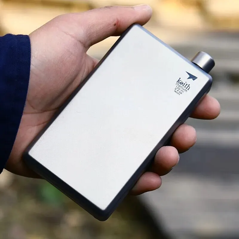 Keith Pure Titanium Hip Flask With Funnel 100ml Drinkware Outdoor Sports Camping Hiking Pot Whiskey Wine Alcohol Bottle 2