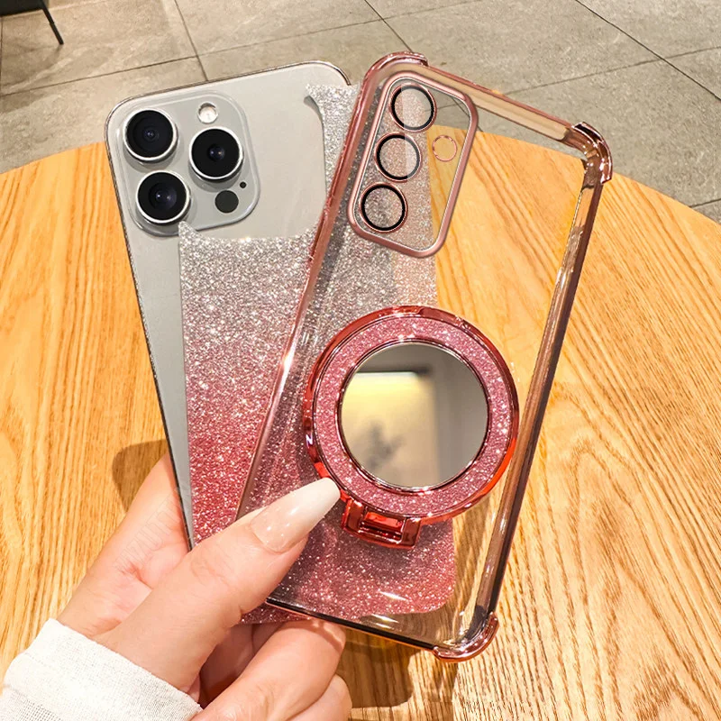 Reflective Stand Phone Case with Mirror Finish