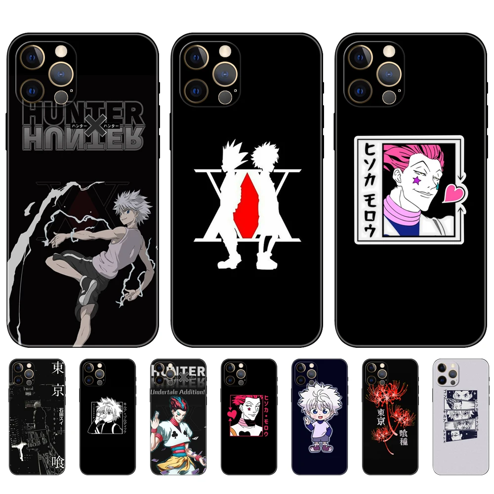 Black tpu case for iphone 5 5s se 2020 6 6s 7 8 plus x 10 XR XS 11 12 13 mini pro MAX back cover Hunter X Anime | Мобильные телефоны