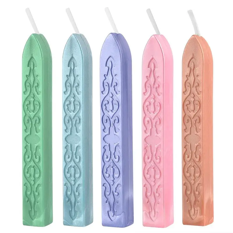 Pack of 5 Solid Color Sealing Wax Sticks for Envelopes, Invitations, and Gifts