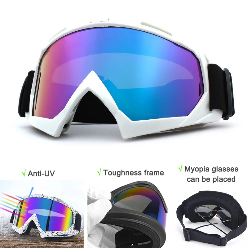 Skiing Goggles Anti-Fog Skiing Eyewear Winter Snowboard Cycling Motorcycle Windproof Sunglasses Men Women Outdoor Sports Goggles