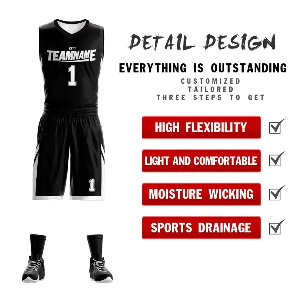 Kids Sports Suit Men Sports Suit Basketball Training Clothes Customizable Items Reversible Basketball Jersey set Personalized Printed Name and Number Team Sports Uniform For Men Women kids