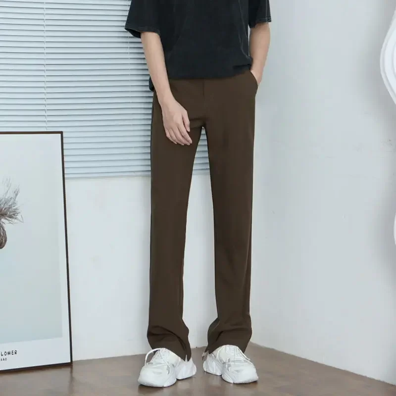 thumbnail image 1 of Pantalones de hombre con boca acampanada y elásticos, de talla grande, clásicos, de verano 2024, de alta calidad, para hombre chino, 1 of 5