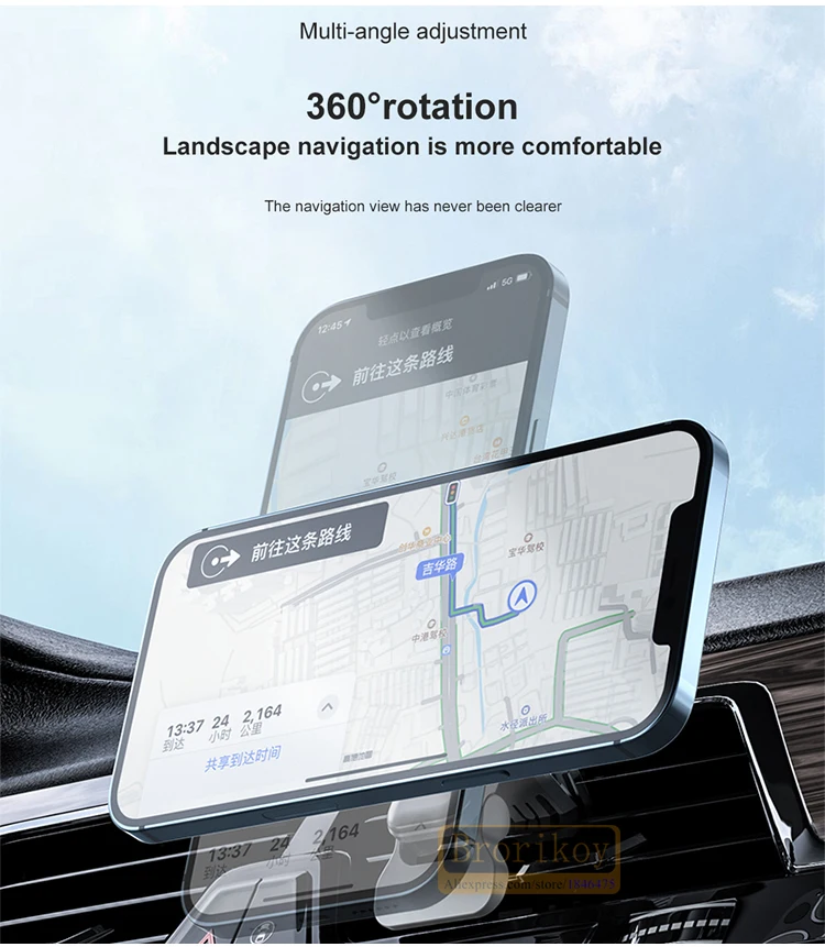 15W Fast Qi Magnetic Wireless Charger Car Air Vent Phone Holder Mount Compatible Magnet Safe Case for iPhone 12 13 Pro Mini Max magsafe charger iphone 12