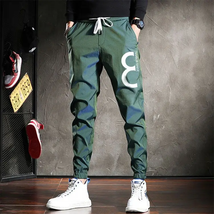 thumbnail image 1 of Pantalones cargo Harem para hombre, pantalones de moda Y2k Hip Hop, senderismo, calle, verano, exterior, los más baratos, pantalones de chándal apilados de algodón, pantalones emo para hombre, 1 of 5