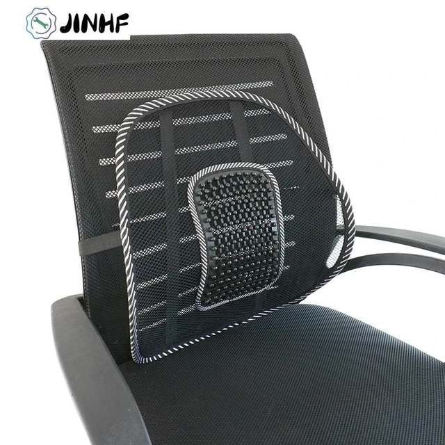 Car Seat Office Chair Massage Back Lumbar Support Mesh Ventilate Cushion  Pad Black Mesh Back Lumbar Cushion for Car Driver - AliExpress