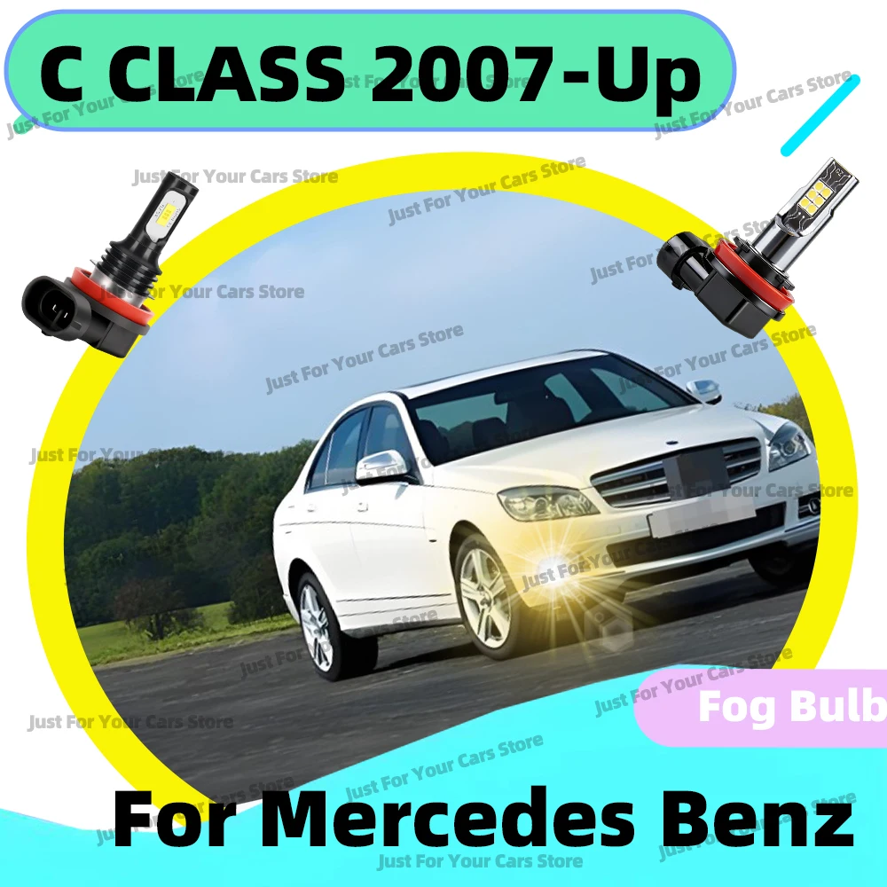 2Pcs LED 안개등 12V 화이트/옐로우 자동 전구 메르세데스 벤츠 C 클래스 CLC W204 S204 CL203 C204 2008-2011 2012 2013 2014-Up