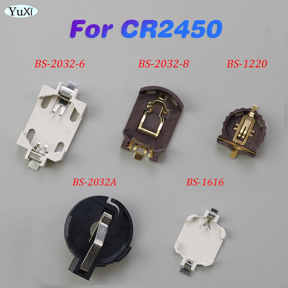 코인 배터리 소켓 케이스 홀더, 금도금 셀 버튼 배터리 홀더, 수리 부품, CR2450 패치, CR2450, 2 개, 5 개, 10 개