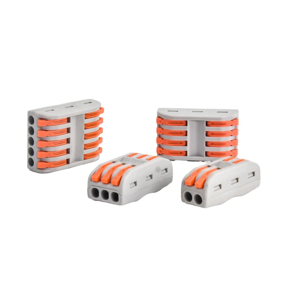 Mini Fast Cable Connector Terminal Block 222 Universal Compact Push In  Spring Splicing Plastic Wire Conductor 10PCS