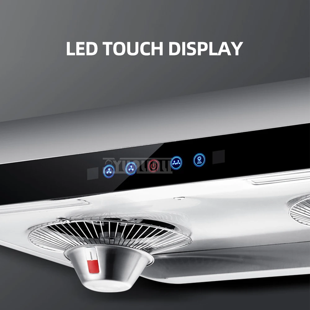 71CM Stainless Steel Range Hood Campana De Cocina Extractoras Touch Type High Suction Kitchen Dual Motor Fume Hood