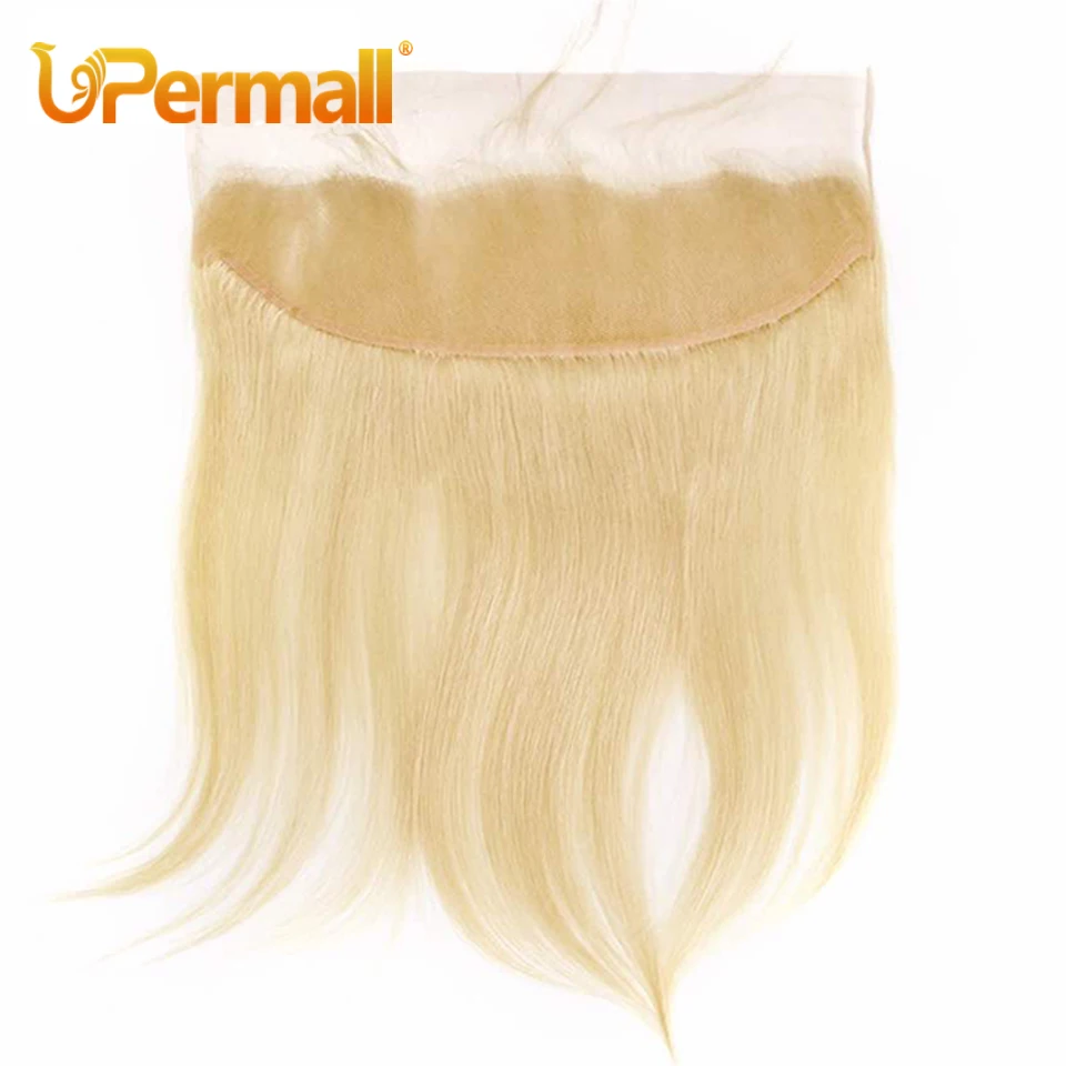 Upermall #613 Blonde 13x4 Lace Frontal Straight Pre Plucked Swiss HD Transparent Remy Human Hair human hair lace product human hair frontal