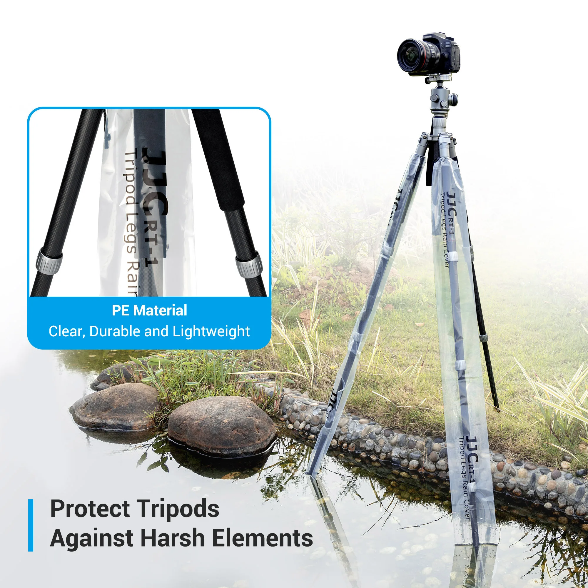 Camera Rain Cover Waterproof Tripod Leg Rain Covers Raincoat Tripod Equipment Monopod Protective Case Rainproof Accessories Drawstring Closure