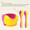 3PCS Baby Silicone Tableware Sets Newborn Feeding Suction Bowl Soft Spoon Fork Training Baby Dinner Set Baby Accessories 5