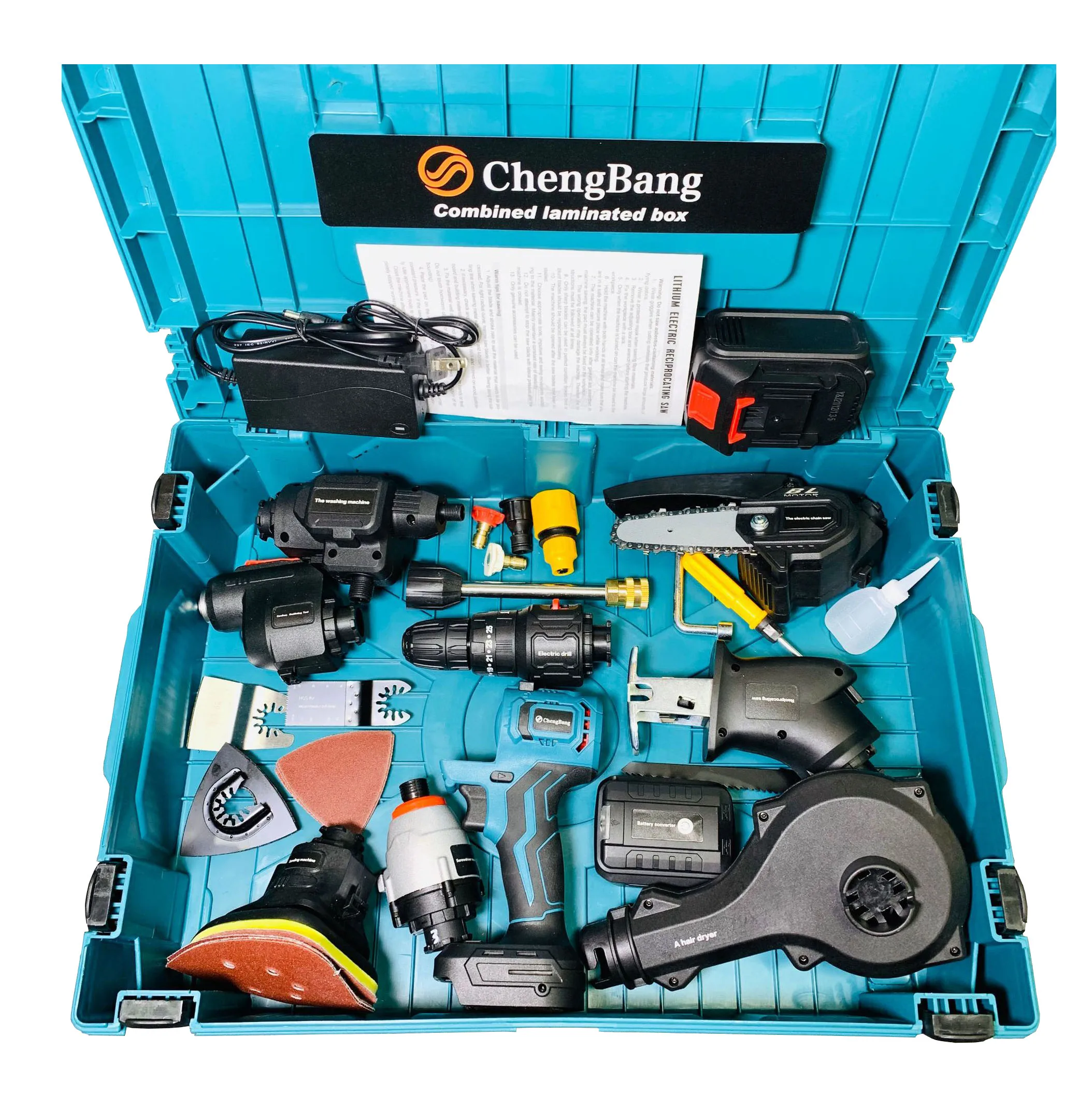 Rechargeable Brushless Multipurpose Power Tools Combination Set 10 in 1 Cordless Multifunctional