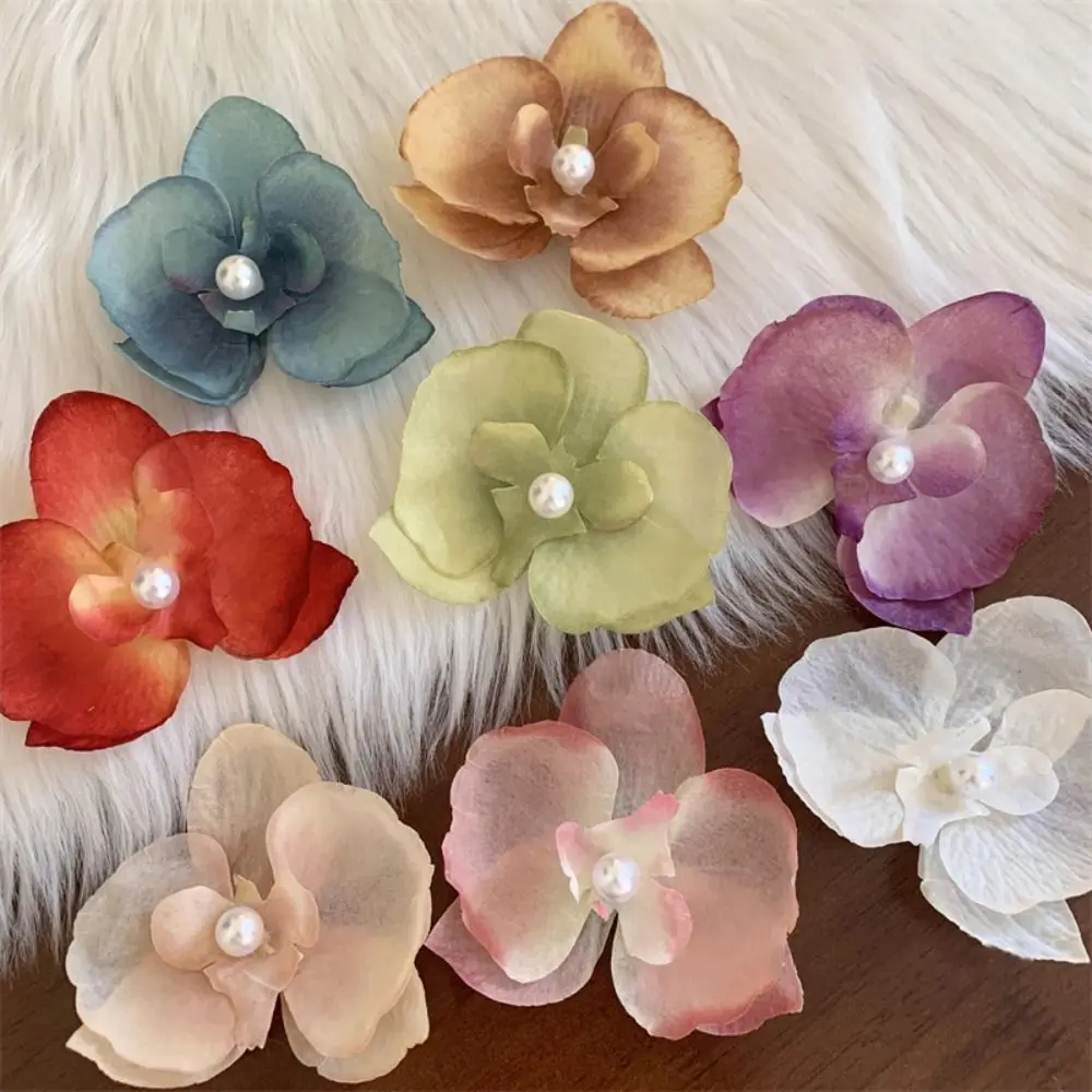 

Cloth Butterfly Flower Hair Clip Butterfly Orchid Korean Style Girl Hair Clip Pearl Duckbill Clip Orchid Flower Hairpin Summer