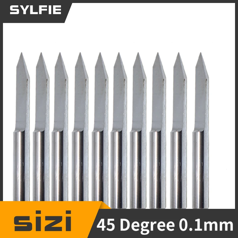 

New 10PCS Flat bottom Engraving bits 0.1mm 45 Degree CNC Router PCB Wood