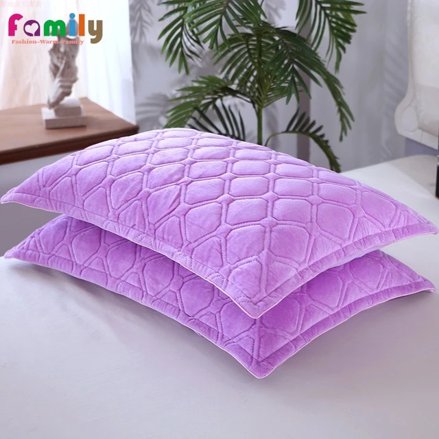 Funda de almohada acolchada antiácaros para decoración del hogar, suave, de  algodón, color blanco, azul y rosa, 48x74cm - AliExpress