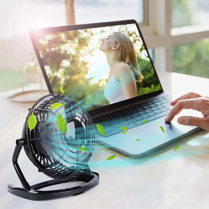 휴대용 회전식 USB 미니 선풍기, USB 무소음 팬, 노트북 데스크탑 PC 사무실 야외 자동차, 여름 냉각 팬