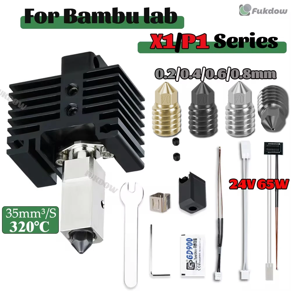 Bambu Lab P1s P1P V2 핫엔드 바이메탈 히트브레이크 Lab X1 V2.0 핫엔드 노즐 서미스터 (Bambulab X1c 핫엔드용)