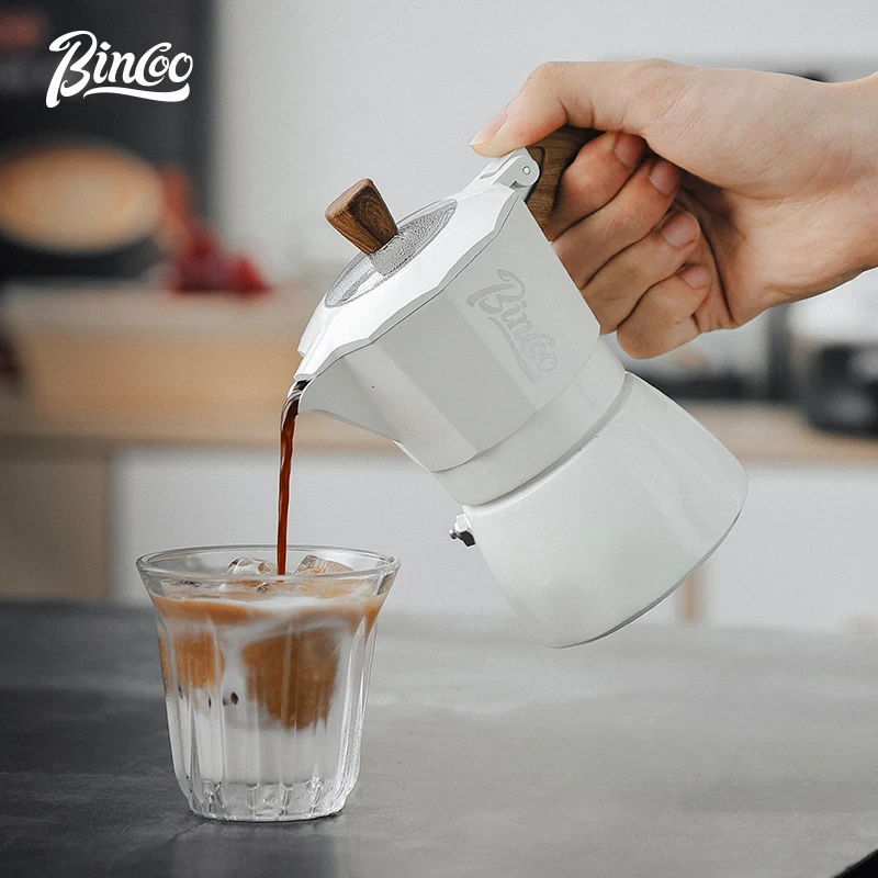 

BINCOO Coffee Double Valve Moka Pot Home Coffee Pot Set Small Espresso Hand Grinder Coffee Maker