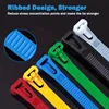 100 Reusable Cable Ties, Cable Lock Loop Nylon Ties Removable, Recyclable, Mixed Colours, Black, White 3