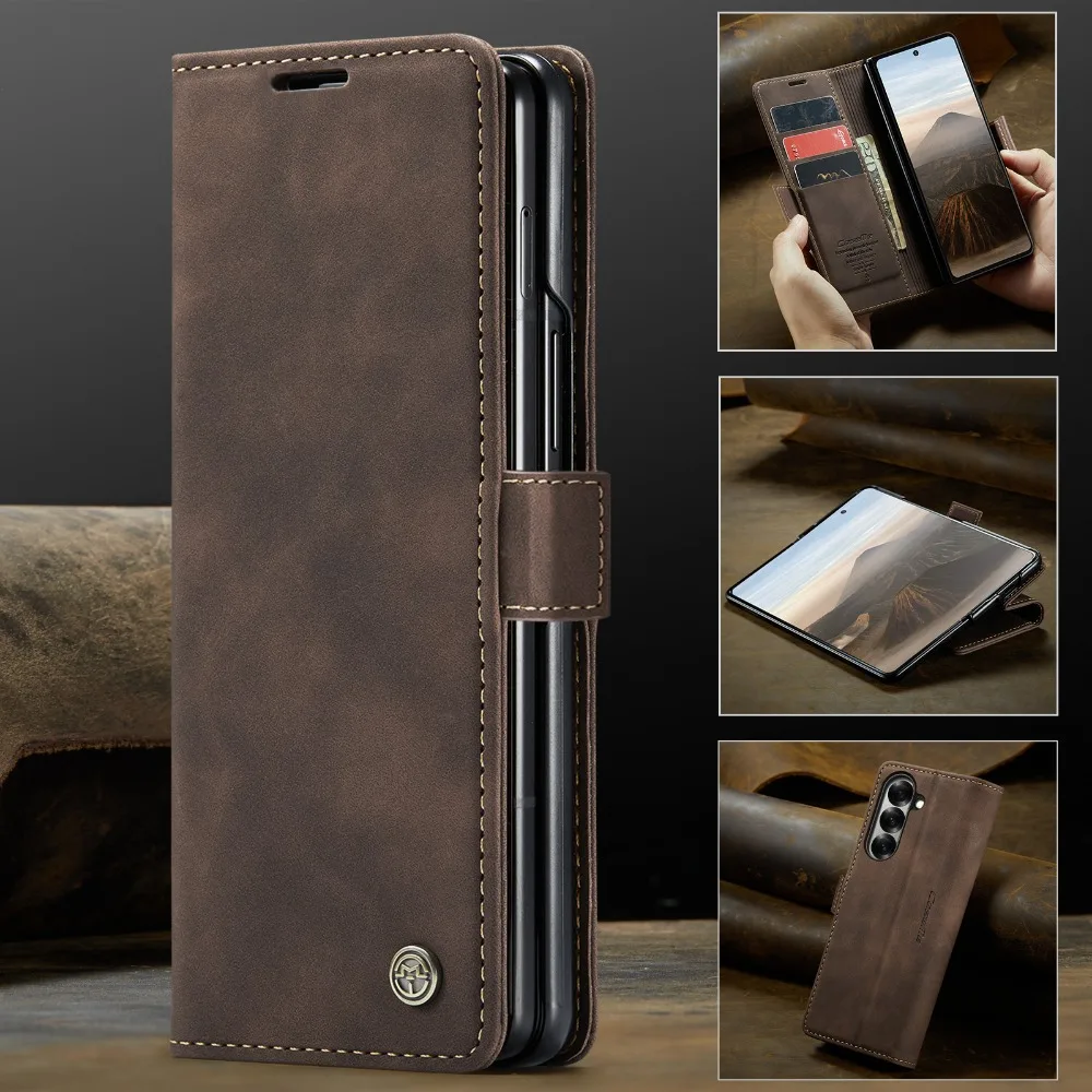 For Samsung Galaxy Z Fold 7 5G 2025 Flip Case Leather Card Wallet Book Coque Samsung Z Fold7 Case Z Fold7 Fold 6 5 4 Magnet Capa