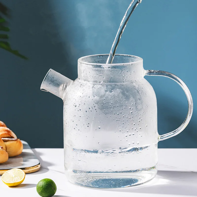 Luxurious Glass Cold Water Jug Set Juice Kettle Teapot With Holder Tray  Transparent Large Capacity Heat Resistant Pot Pitcher - Glass - AliExpress