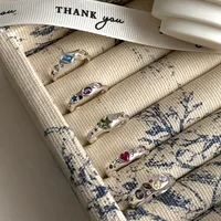 925 Sterling Silver Simple Colorful Heart Stone RingsFor Women Geometric Fashion Smiple Open Handmade Allergy Party Jewelry Gift - Image 4