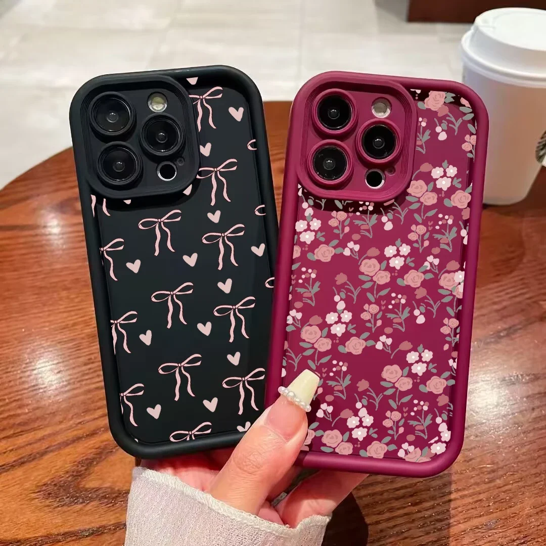 Lovely Bow Heart Rose Flower Floral Phone Case