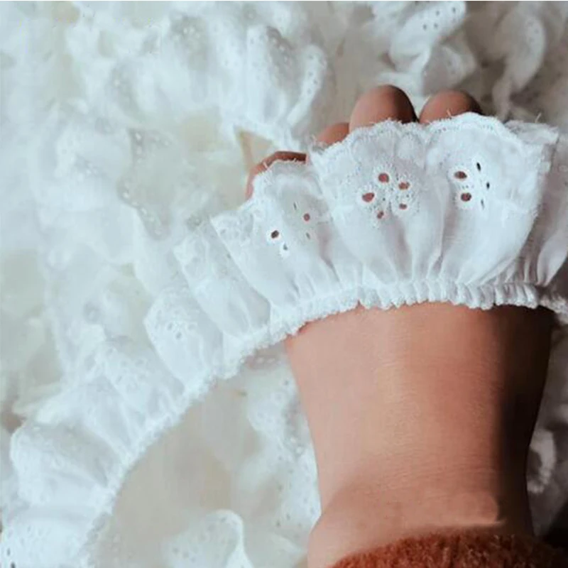 Lace Fabric 4CM Wide Cotton Embroidery for DIY Sewing Decor