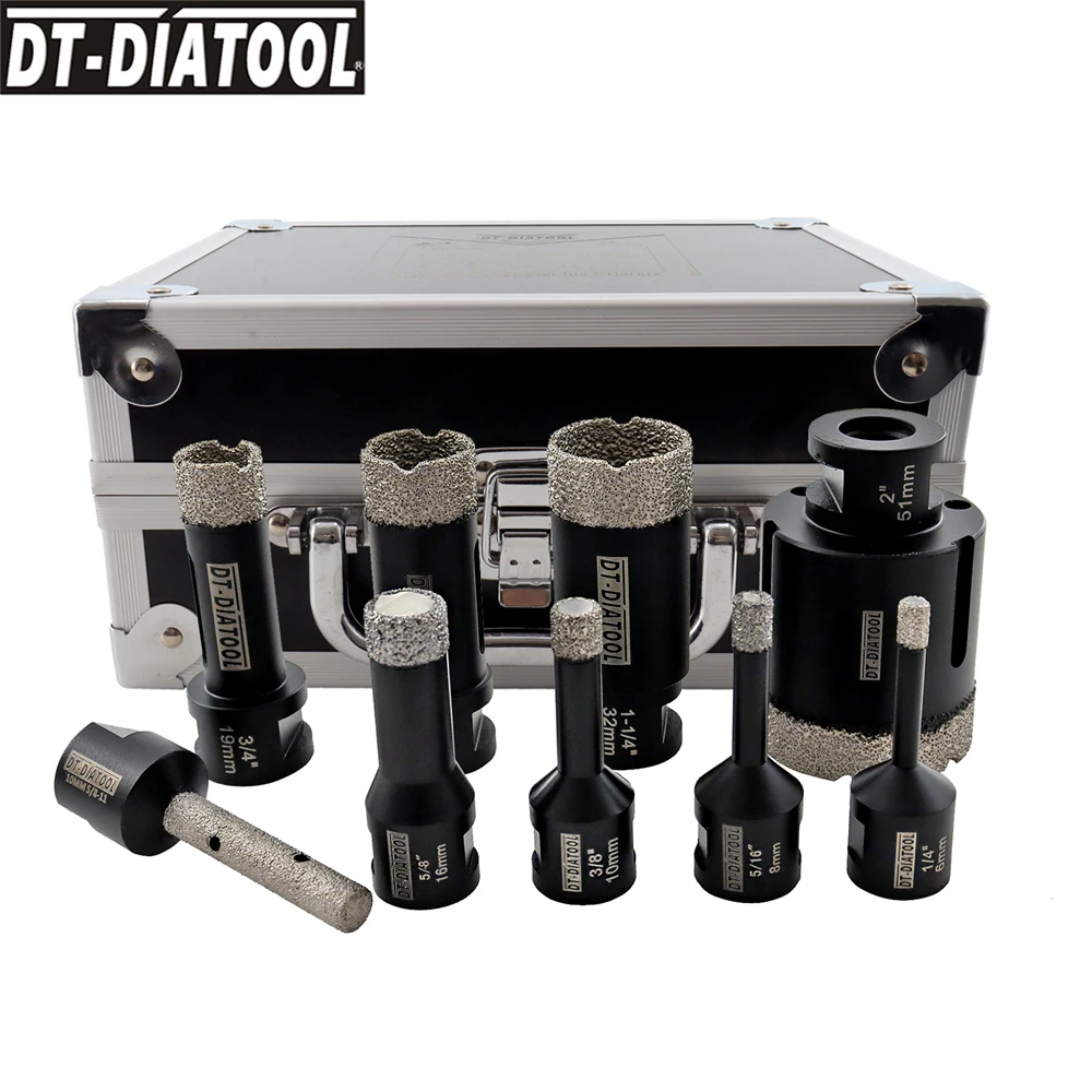 DT-DIATOOL-Diamond Drilling Bits 58 Thread for Tile, Porcelain, Granite, Marble, Ceramic Core Holes Saw Bits, Milling Bits dt diatool diamond drilling bits 58 thread for tile porcelain granite marble ceramic core holes saw bits milling bits