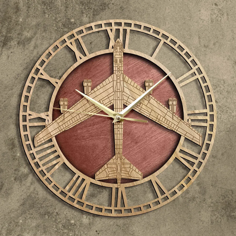 

Wooden wall clock B52 strategic long-range bomber shaped wall clock Modern military wall decoration wall clock
