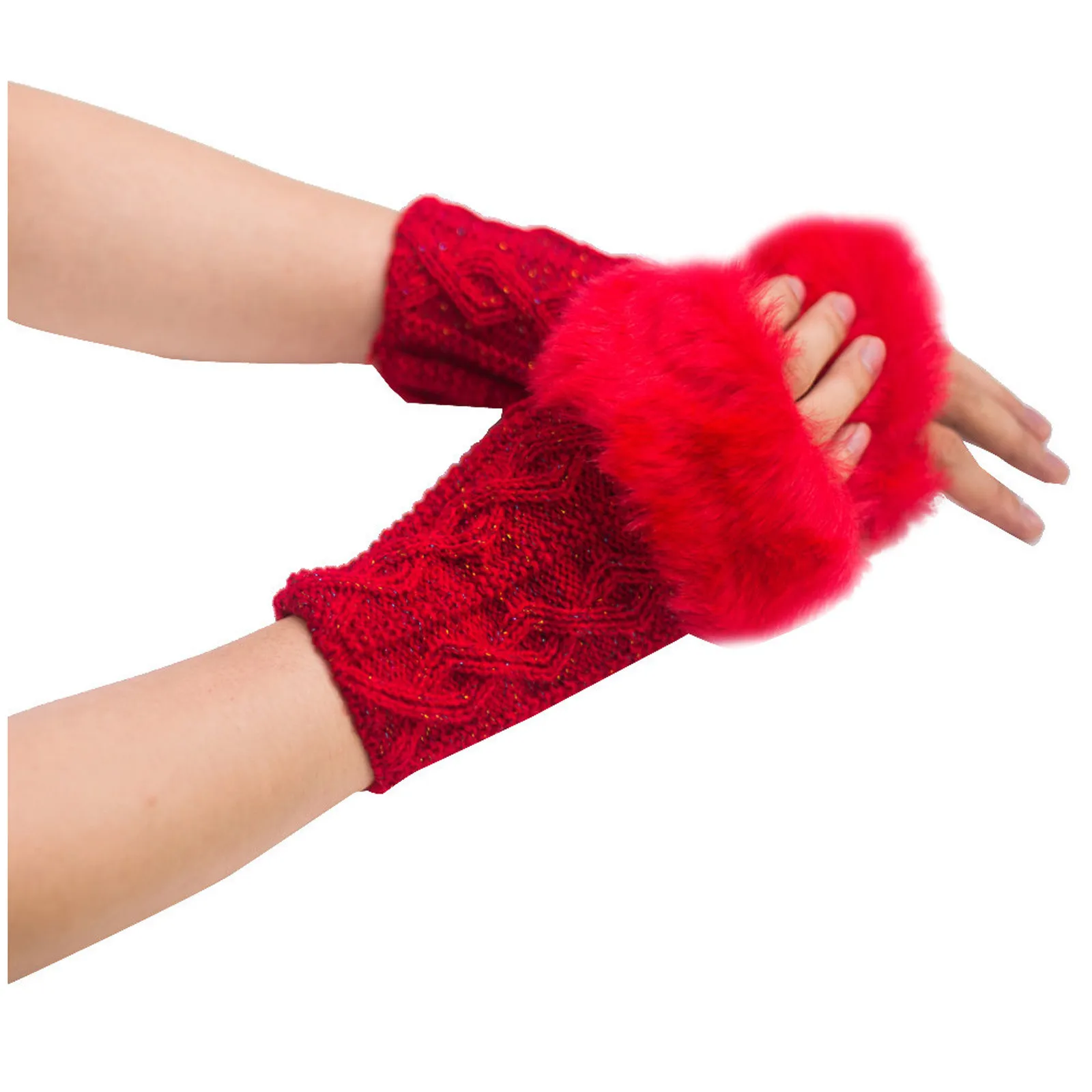 

2024 New Women Gloves Stylish Hand Warm Winter Half Finger Mitten Ladies Crochet Knitted Wrist Warmer Glove Knit Arm Sleeve