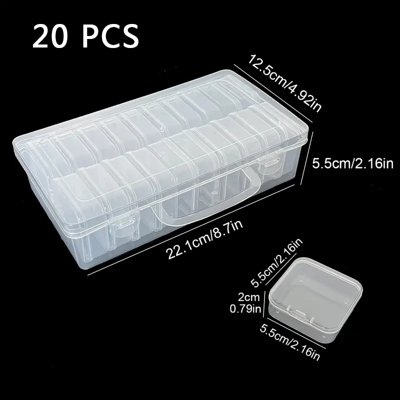 Transparent Independent Packaging Box Small Bead Organizers Plastic Storage Cases Mini Clear Bead Storage storage boxstorage containerplastic storage box