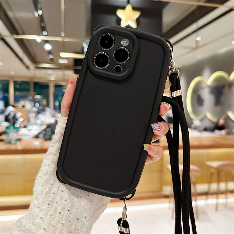 Phone Case With Crossbody Lanyard For Iphone Shockproof Silicone_voghion.com