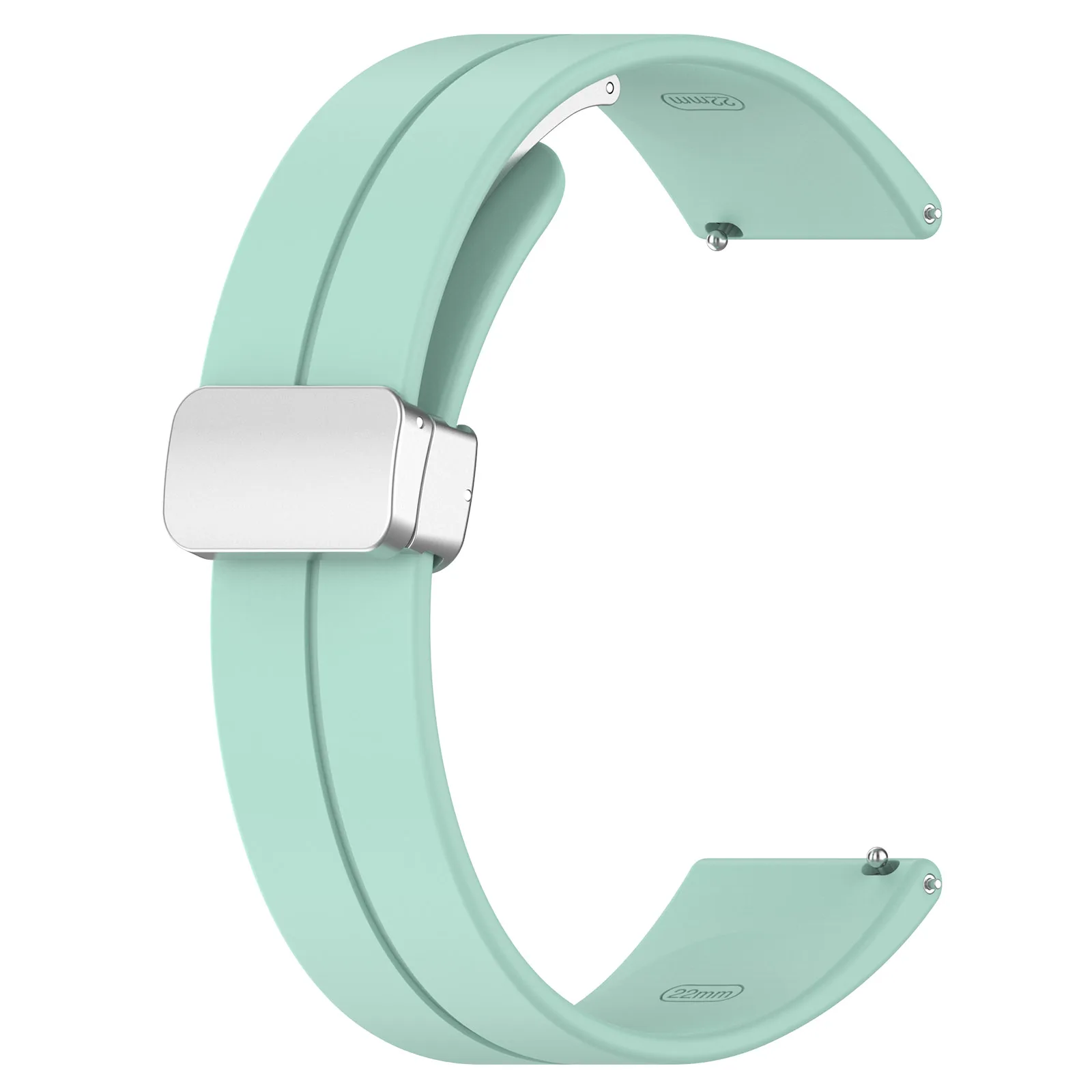 Silicone Magnetic Buckle Folding Strap Band, 20/22mm, Multiple Sizes