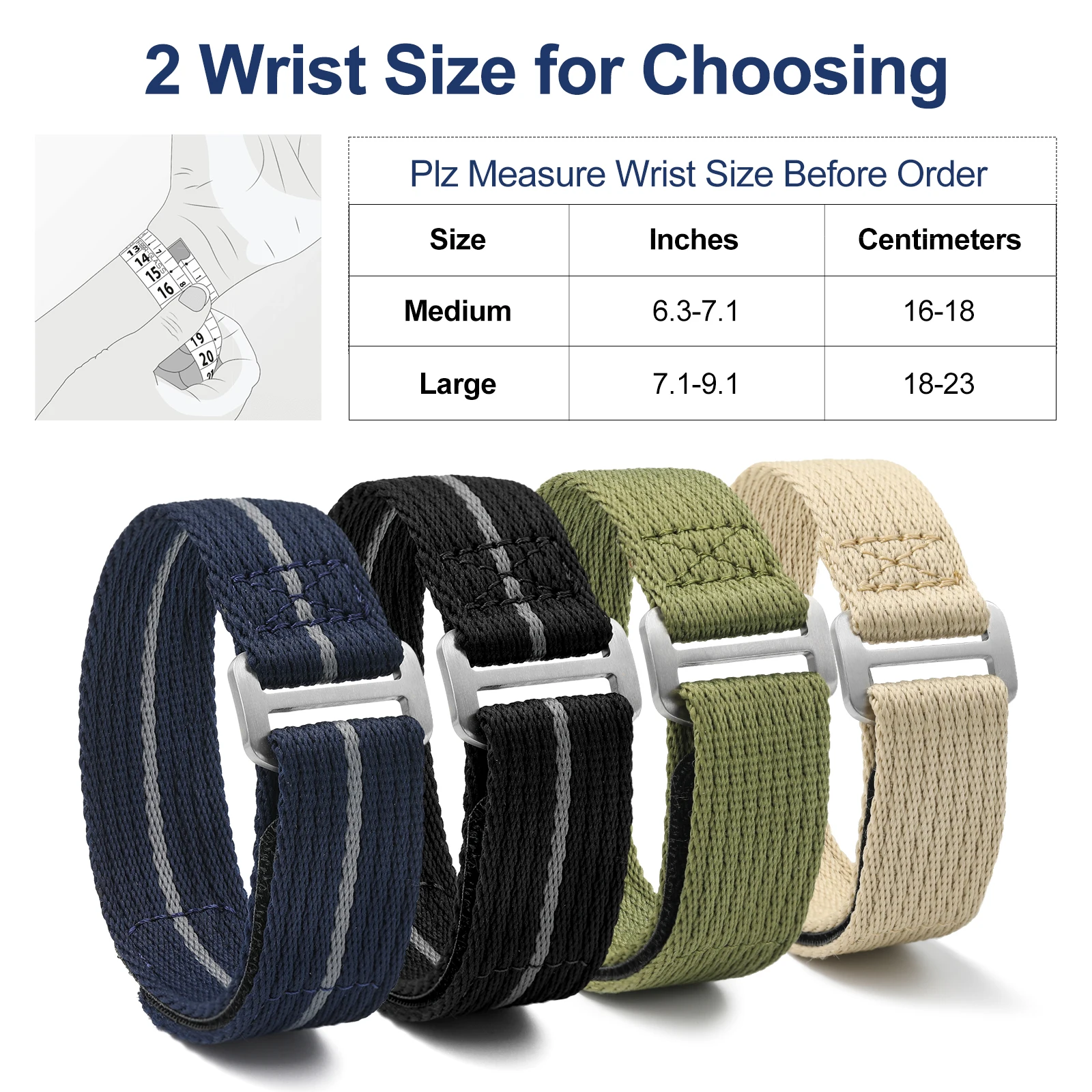 IBENIFIT Titanium Buckle Nylon Sport Watch Strap Bracelet