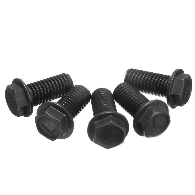 5/10Pcs M8 Cutting Machine Saw Blade Screw Bolt Fine Thread Left Hand Thread Hexagon Head Flange Anti-thread Screw