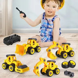Vehículos de construcción, juego de juguetes, desmontaje de tuercas, ingeniería de vehículos, Playset para niños pequeños de 3 años