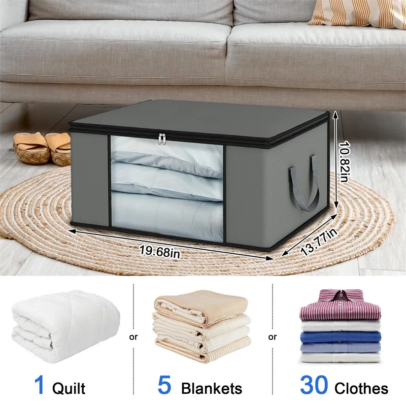 Foldable Dustproof Clothes Storage Bag 1-8PCS Large Capacity Nonwoven Blanket Storage Bag Multifunctional