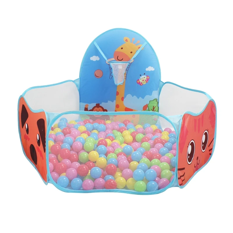 

Kid Ball Pit With Basketball Hoop Children Play Tent Toddler Ball Ocean Pool Baby Crawl Playpen (Balls Not Included)