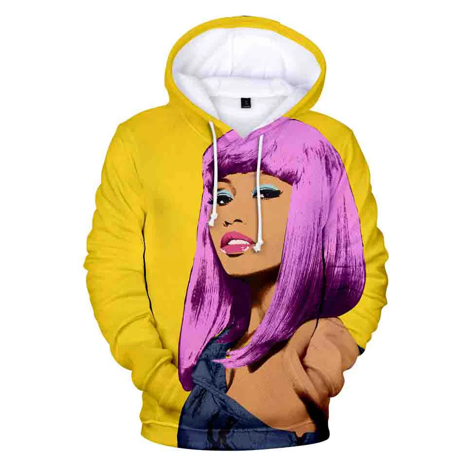 

Свитшоты с 3D принтом Nicki Minaj, мужские/женские подростковые пуловеры с длинным рукавом