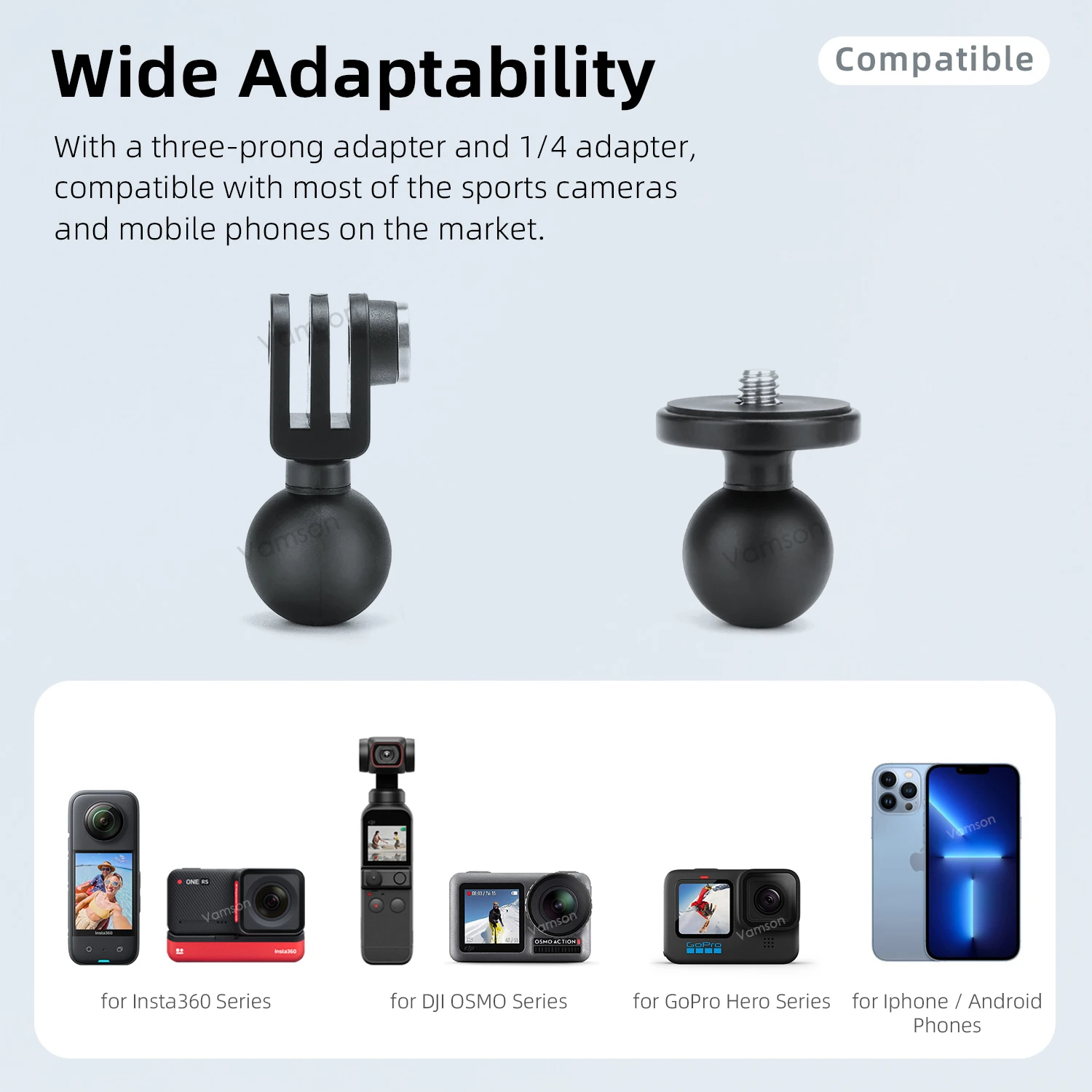 Vamson-suporte de Celular para Motocicleta e Iphone Suporte Gps Acessórios para Gopro 11 Insta 360 x3 Dji Drift Sjcam Eken - Image 2
